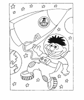 A coloring page of sesame street
